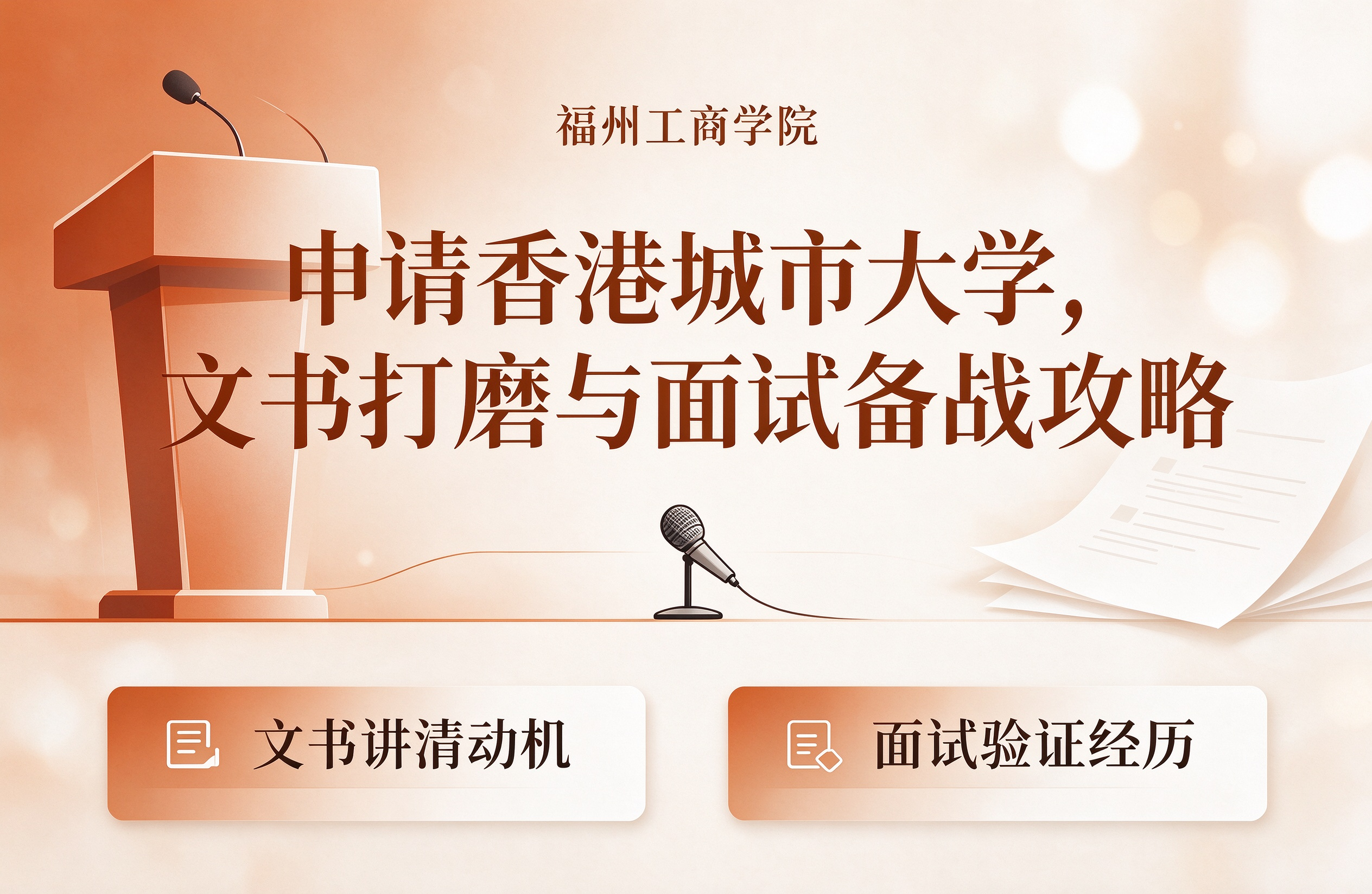 福州工商学院申请香港城市大学，文书打磨与面试备战攻略