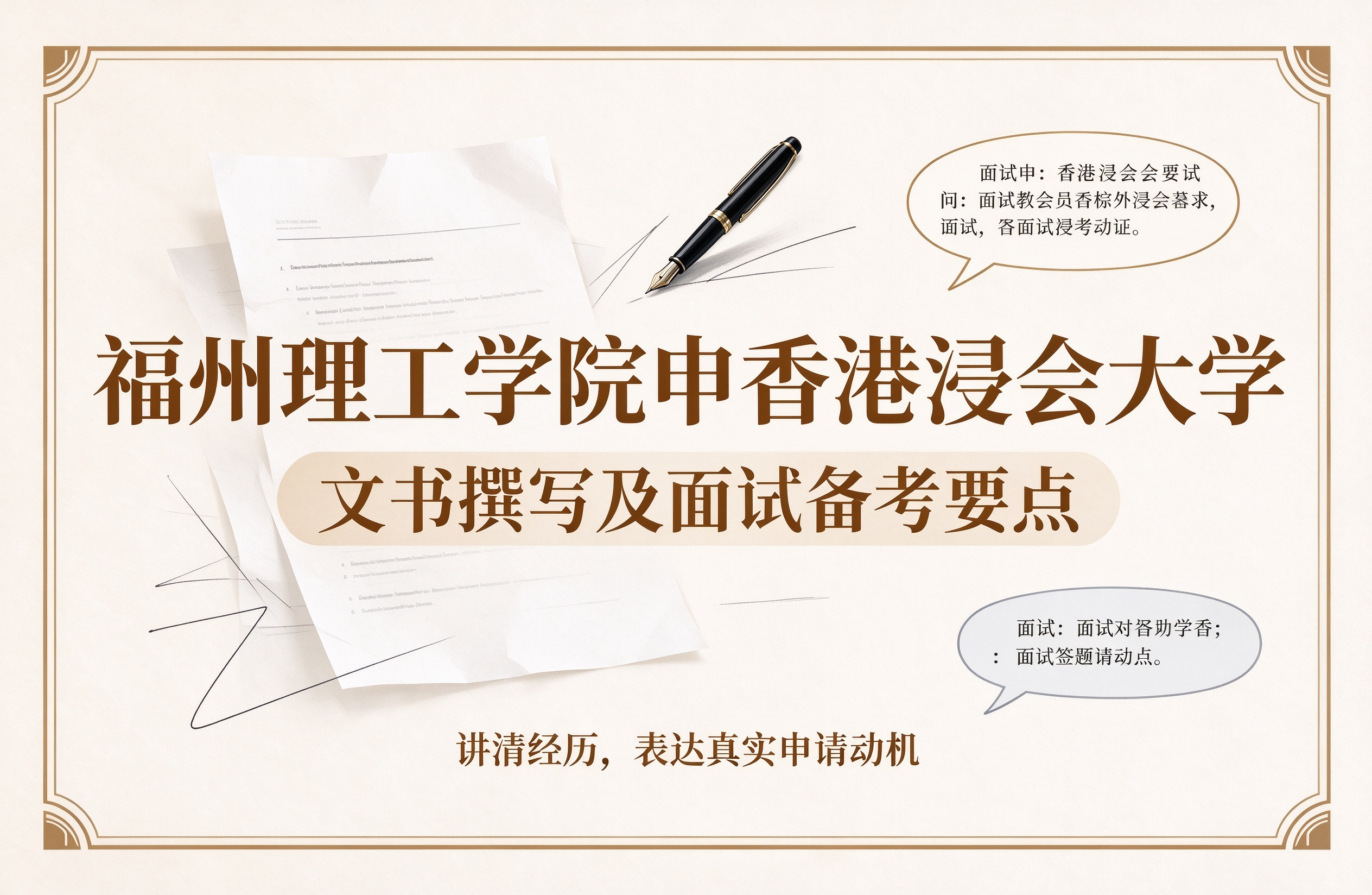 福州理工学院申香港浸会大学，文书撰写及面试备考要点