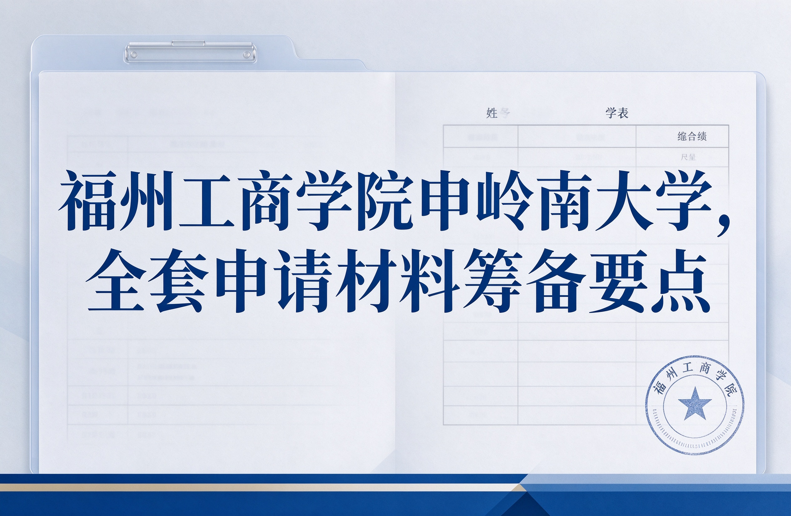 福州工商学院申岭南大学，全套申请材料筹备要点