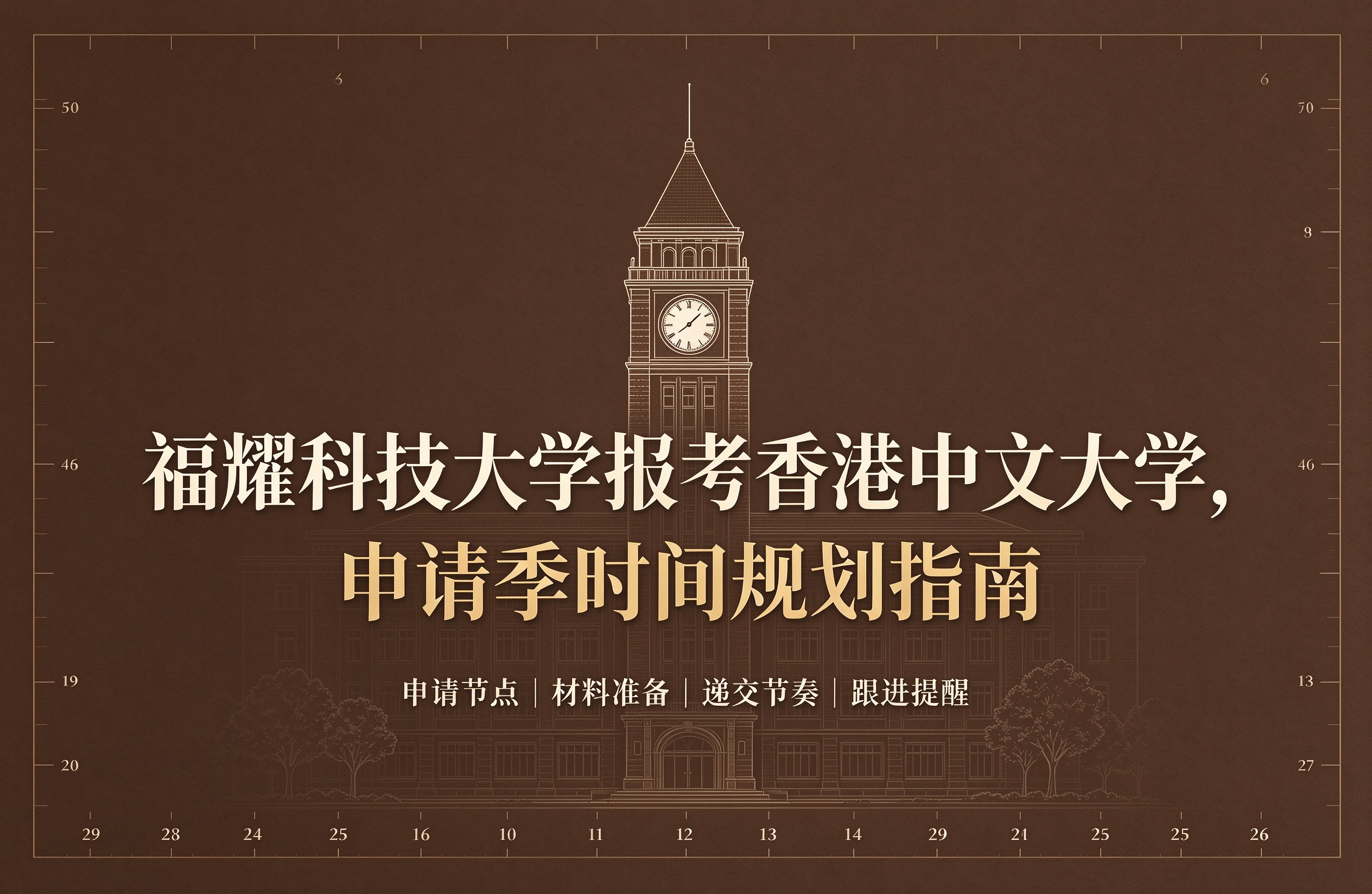 福耀科技大学报考香港中文大学，申请季时间规划指南