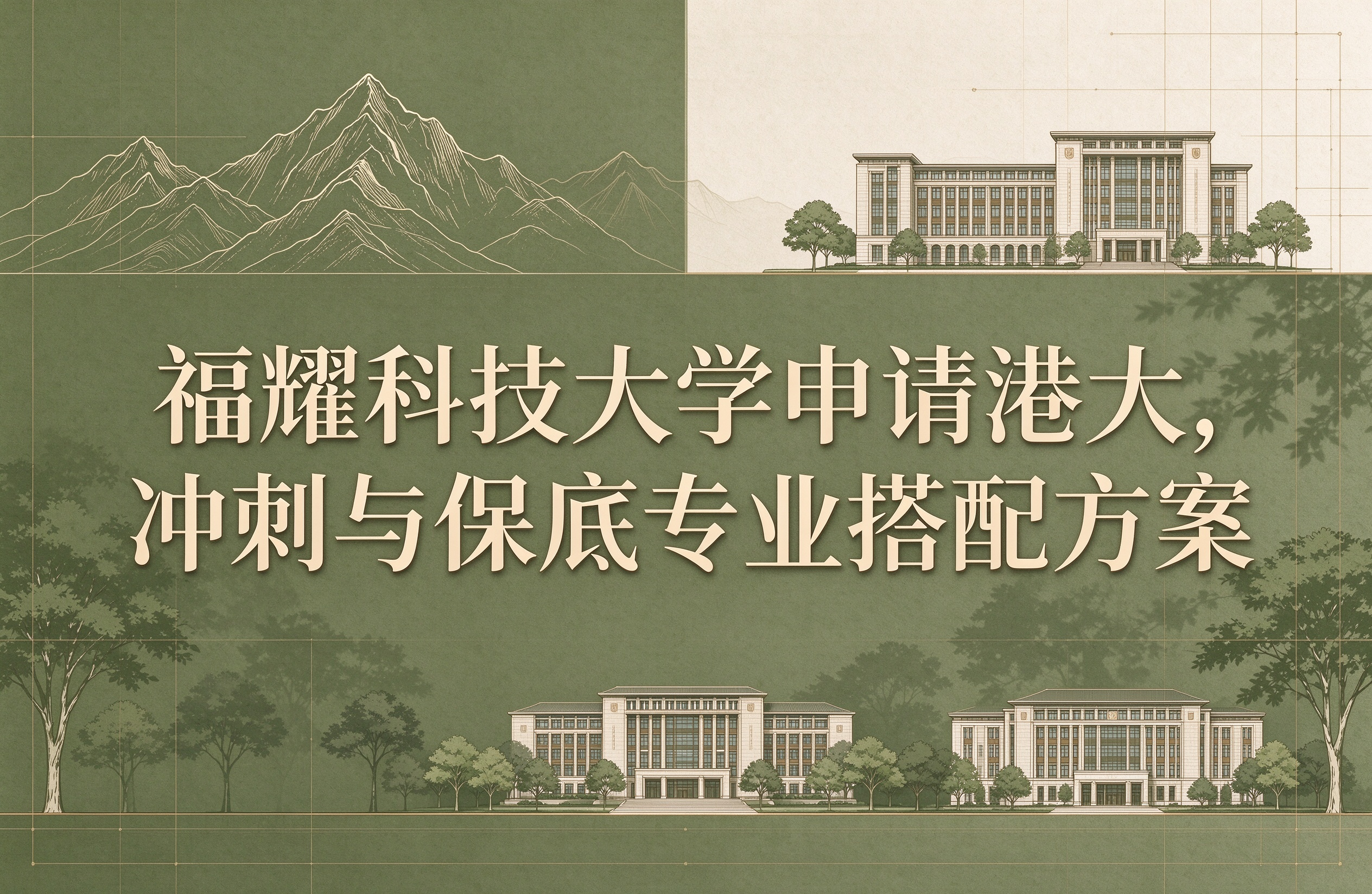 福耀科技大学申请港大，冲刺与保底专业搭配方案