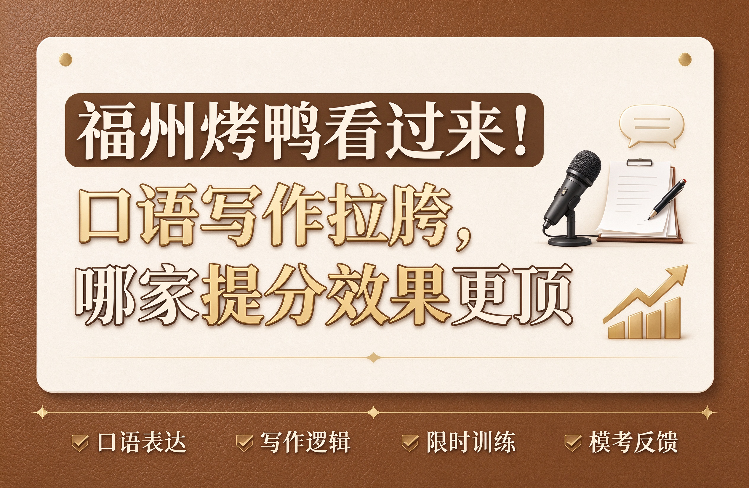 福州烤鸭看过来！口语写作拉胯，哪家提分效果更顶