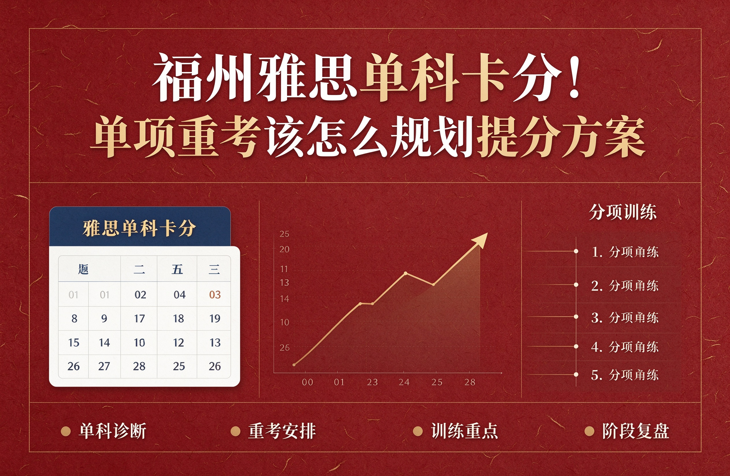 福州雅思单科卡分！单项重考该怎么规划提分方案