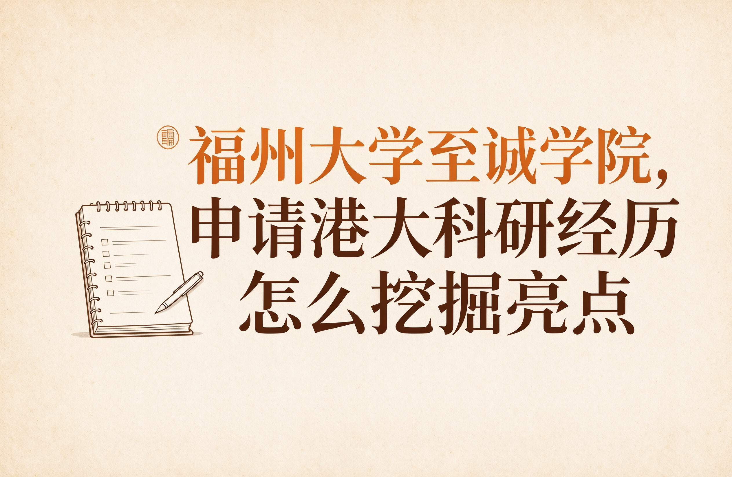福州大学至诚学院，申请港大科研经历怎么挖掘亮点