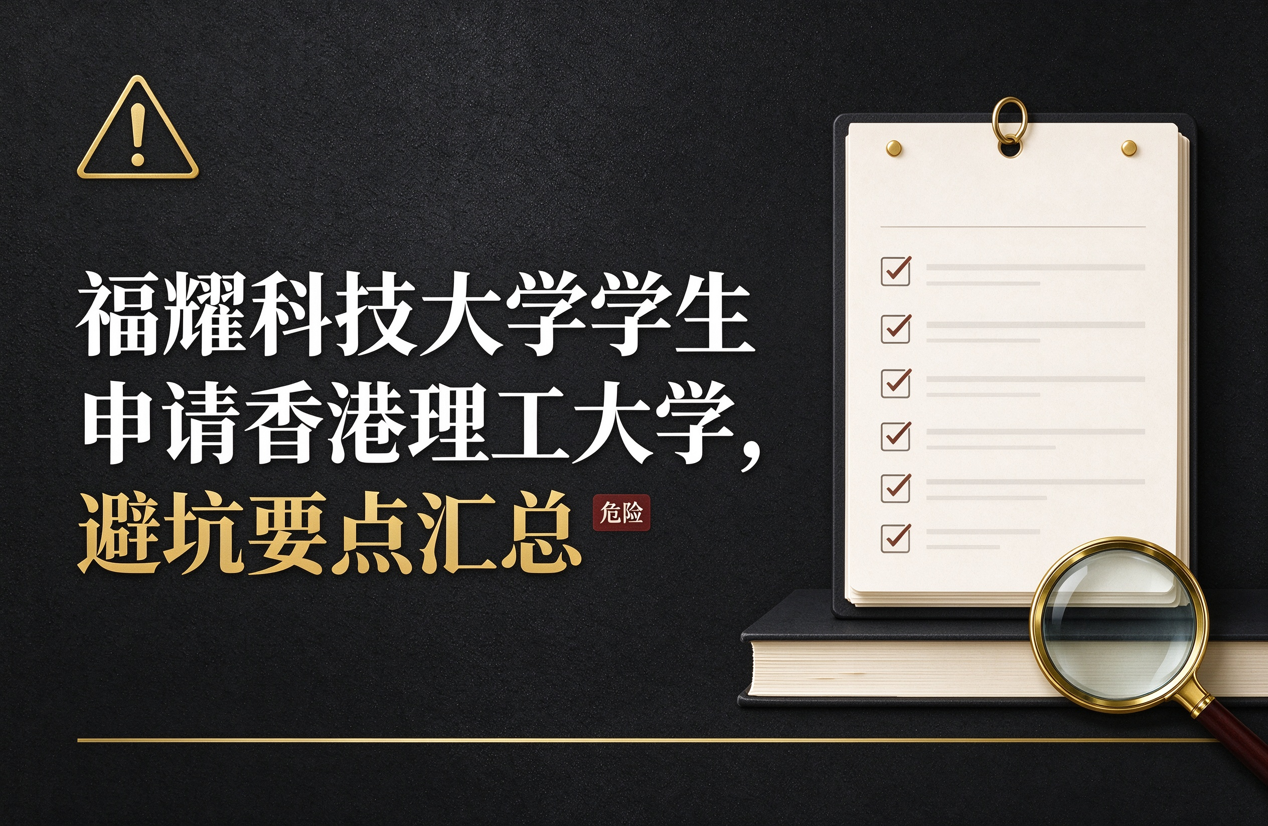 福耀科技大学学生申请香港理工大学，避坑要点汇总
