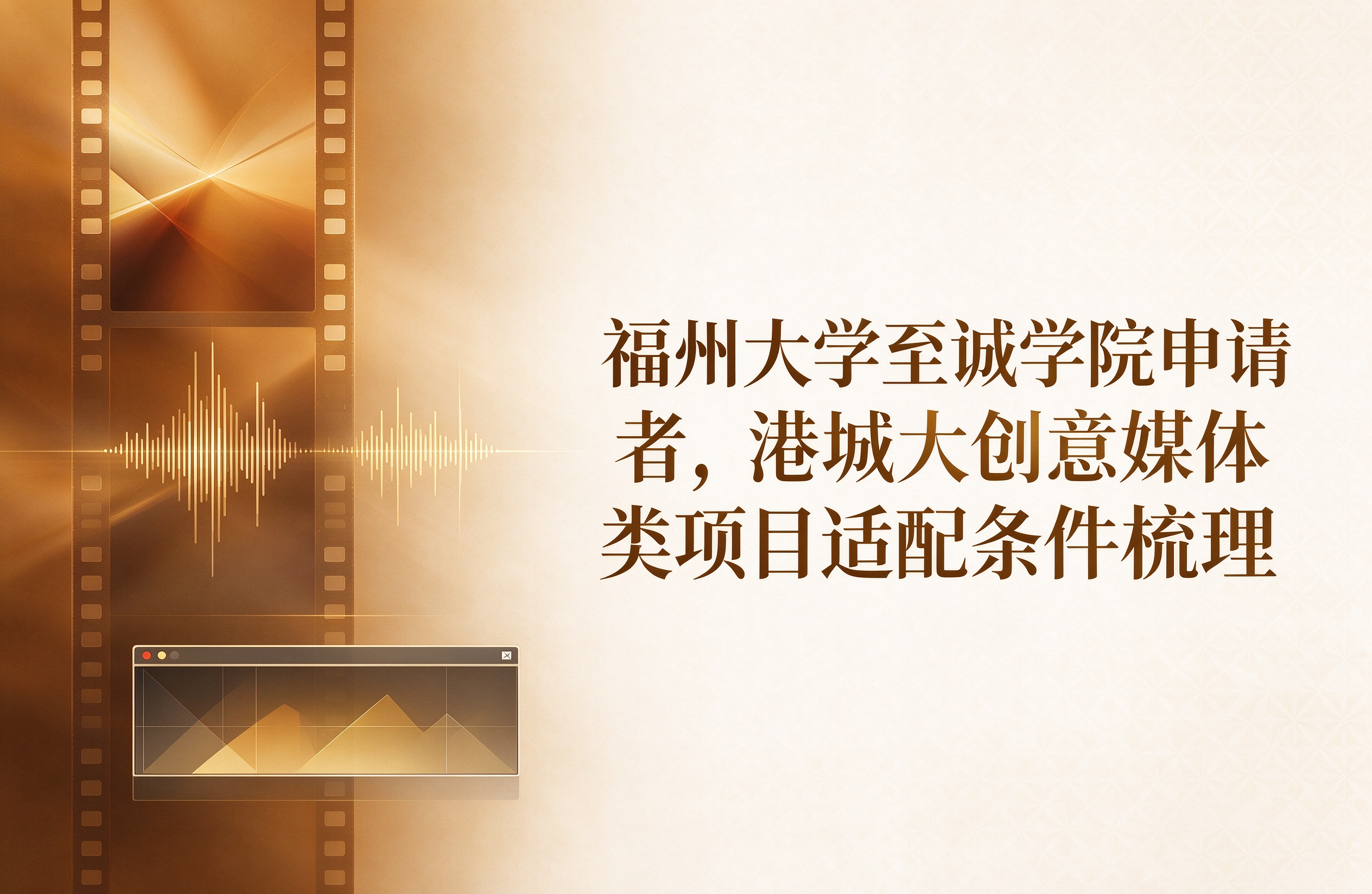 福州大学至诚学院申请者，港城大创意媒体类项目适配条件梳理