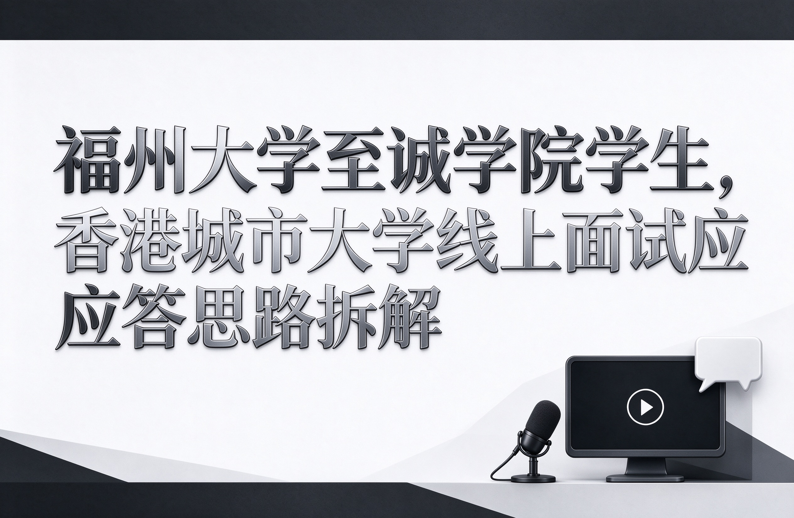 福州大学至诚学院学生，香港城市大学线上面试应答思路拆解