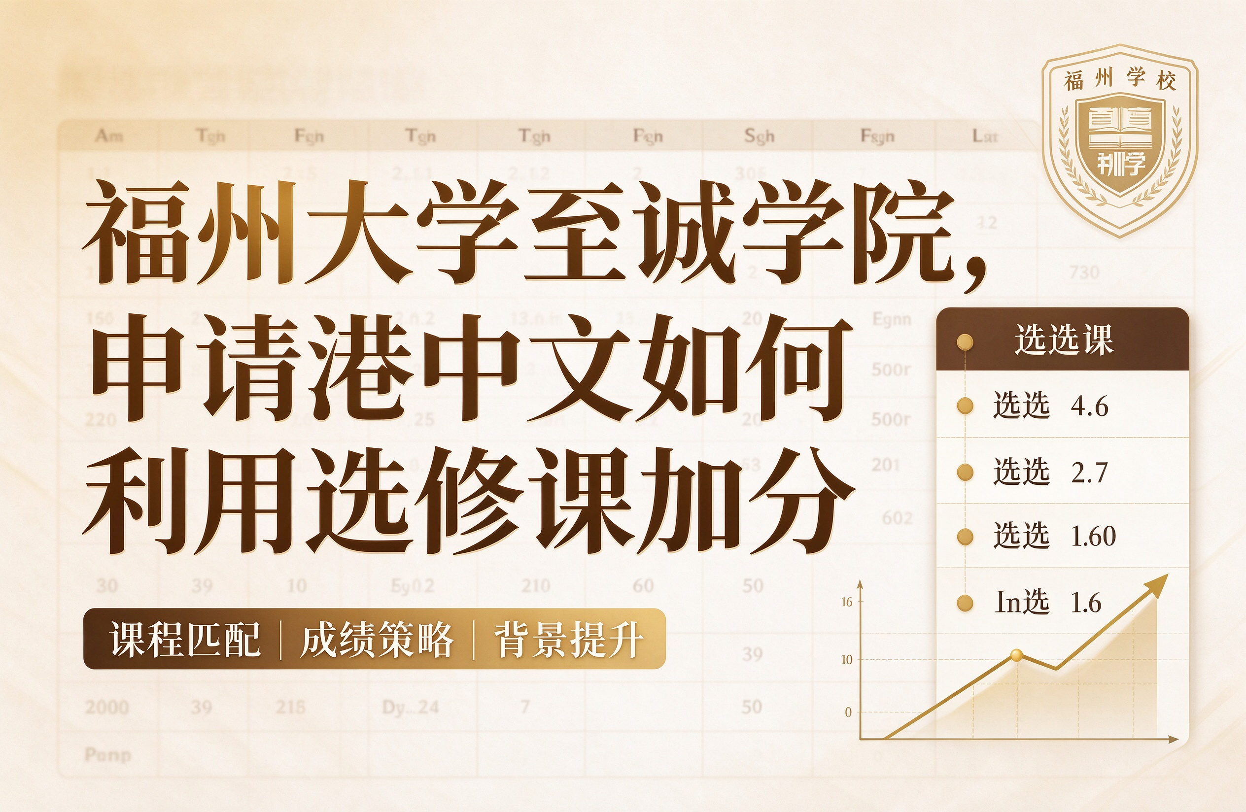 福州大学至诚学院，申请港中文如何利用选修课加分