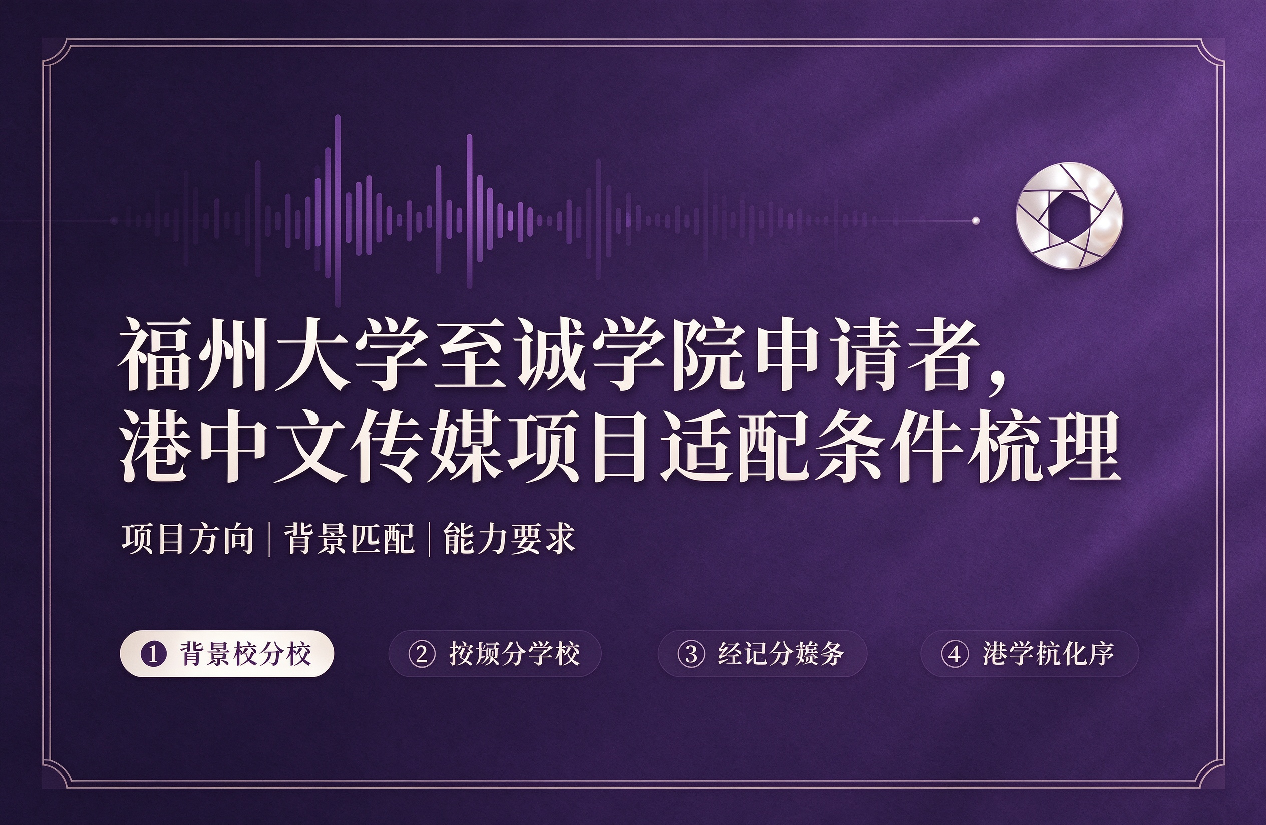 福州大学至诚学院申请者，港中文传媒项目适配条件梳理