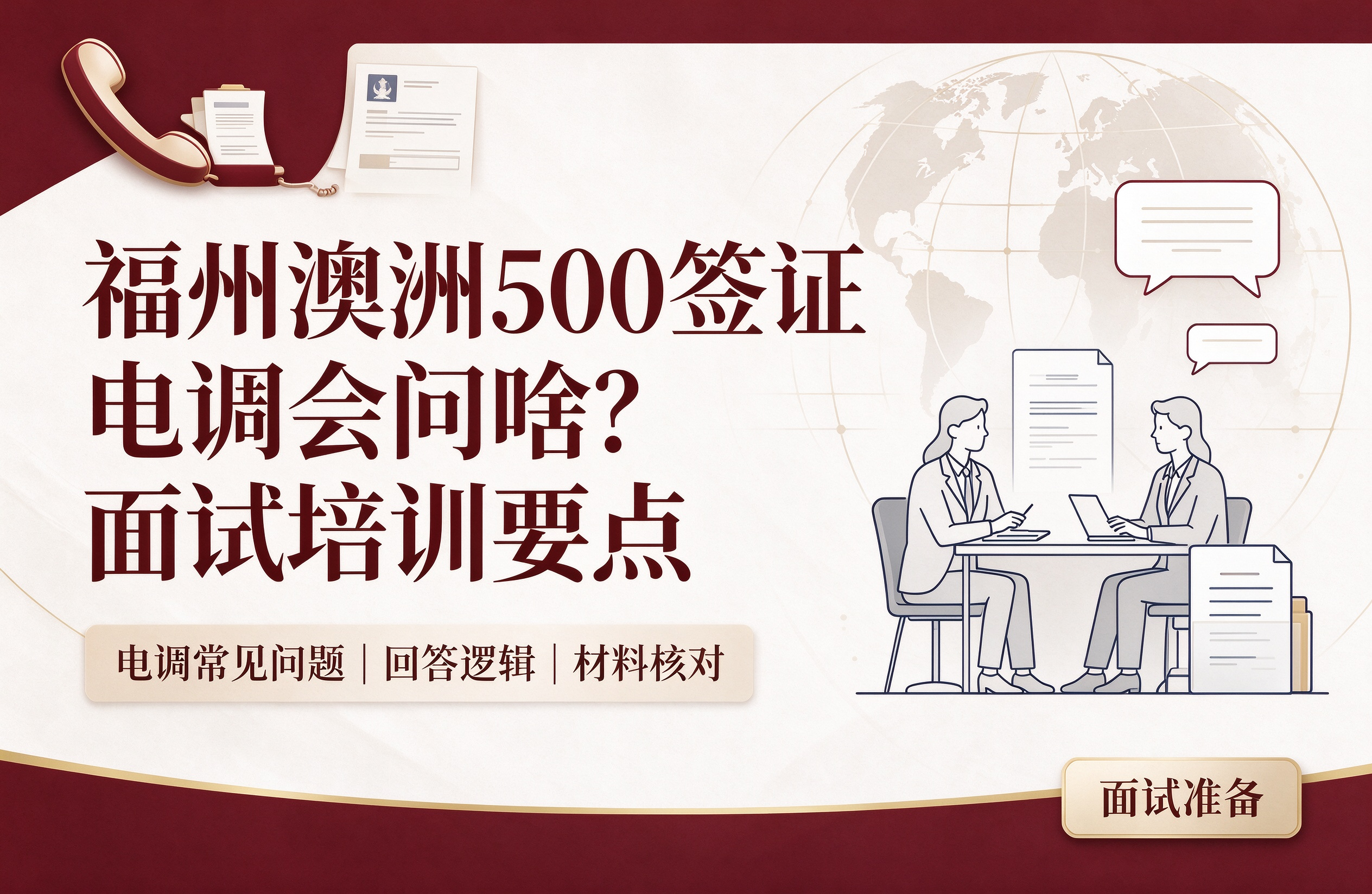 福州澳洲500签证电调会问啥？面试培训要点
