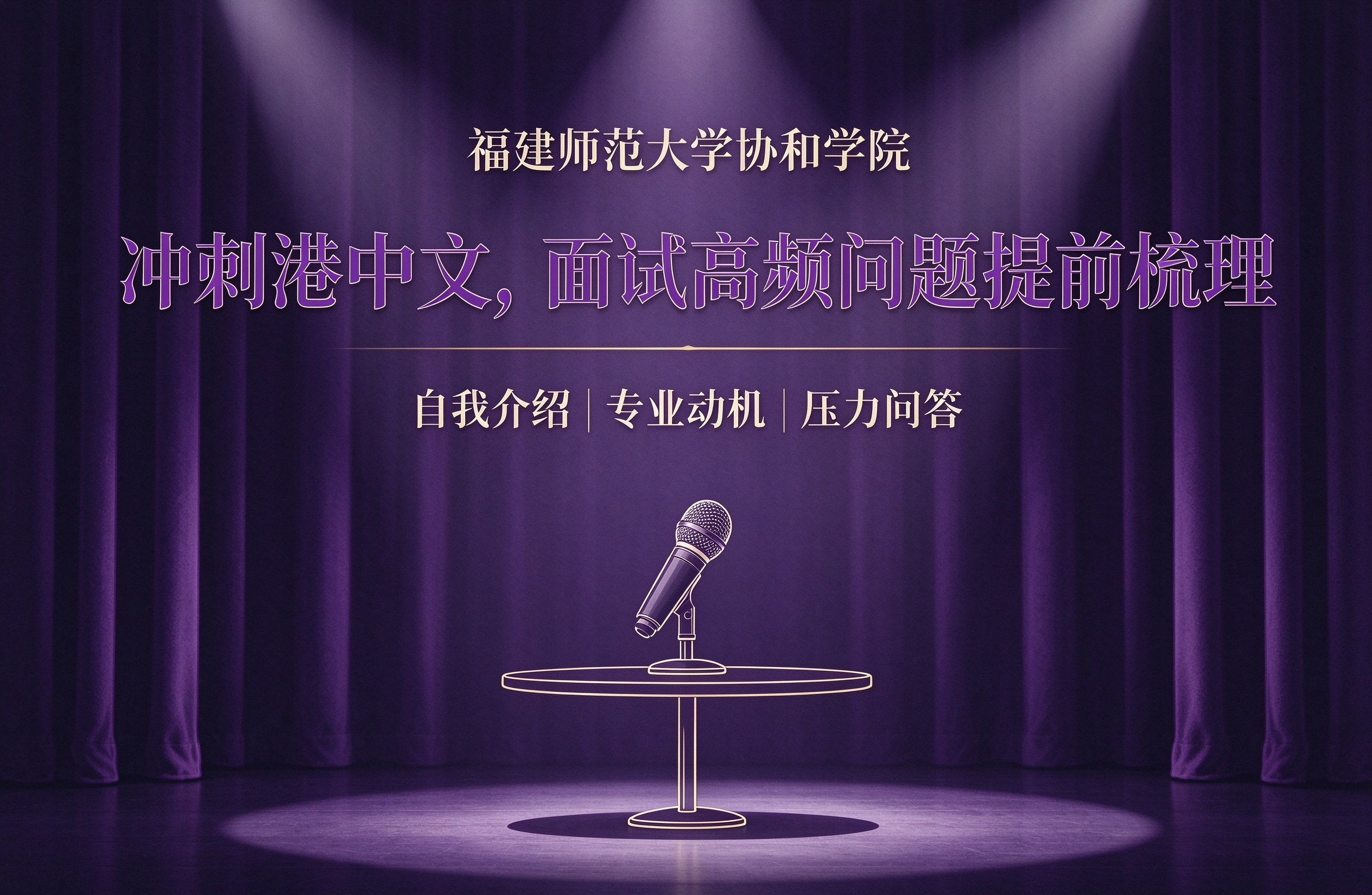 福建师范大学协和学院冲刺港中文，面试高频问题提前梳理