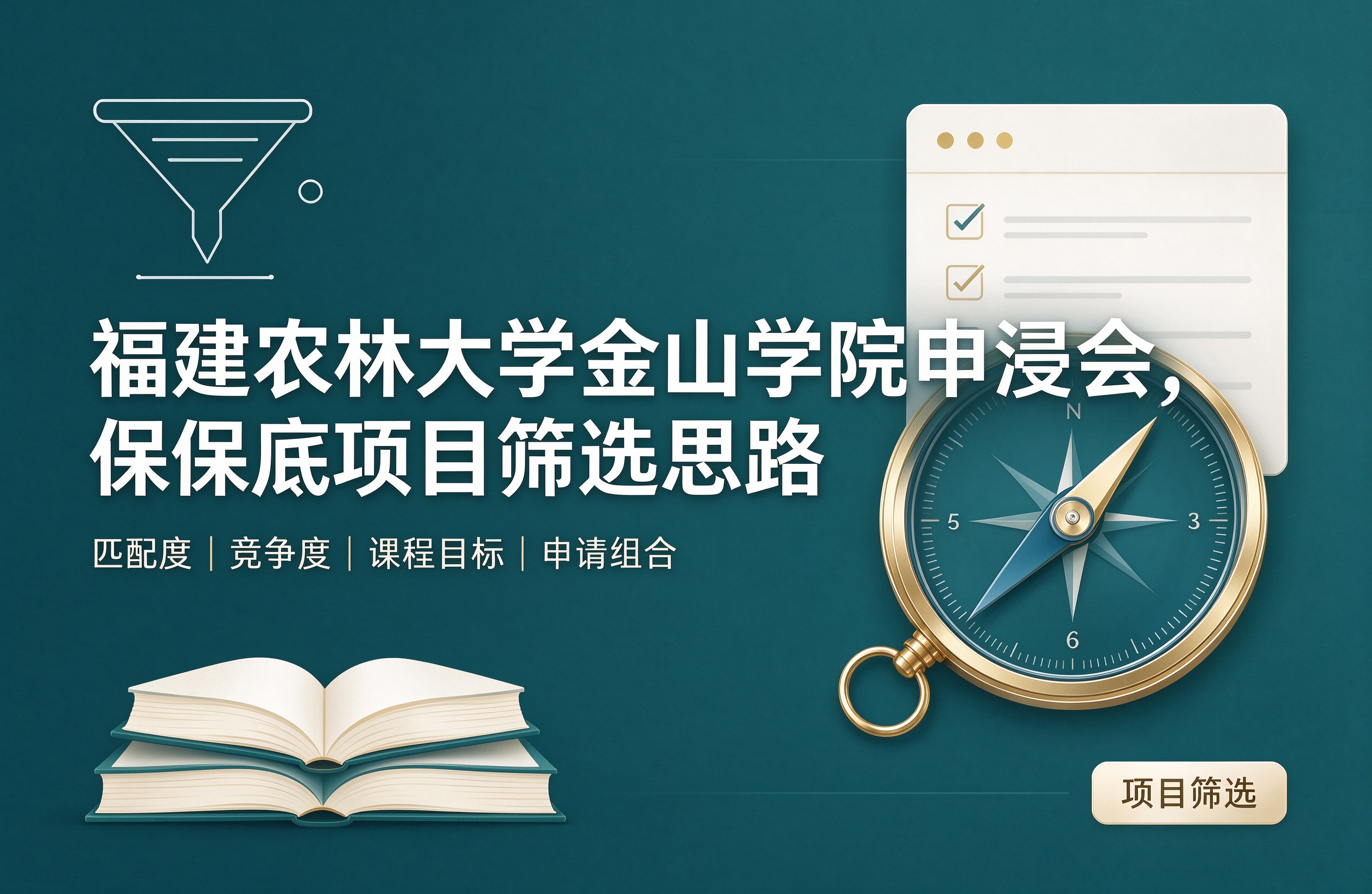 福建农林大学金山学院申浸会，保底项目筛选思路