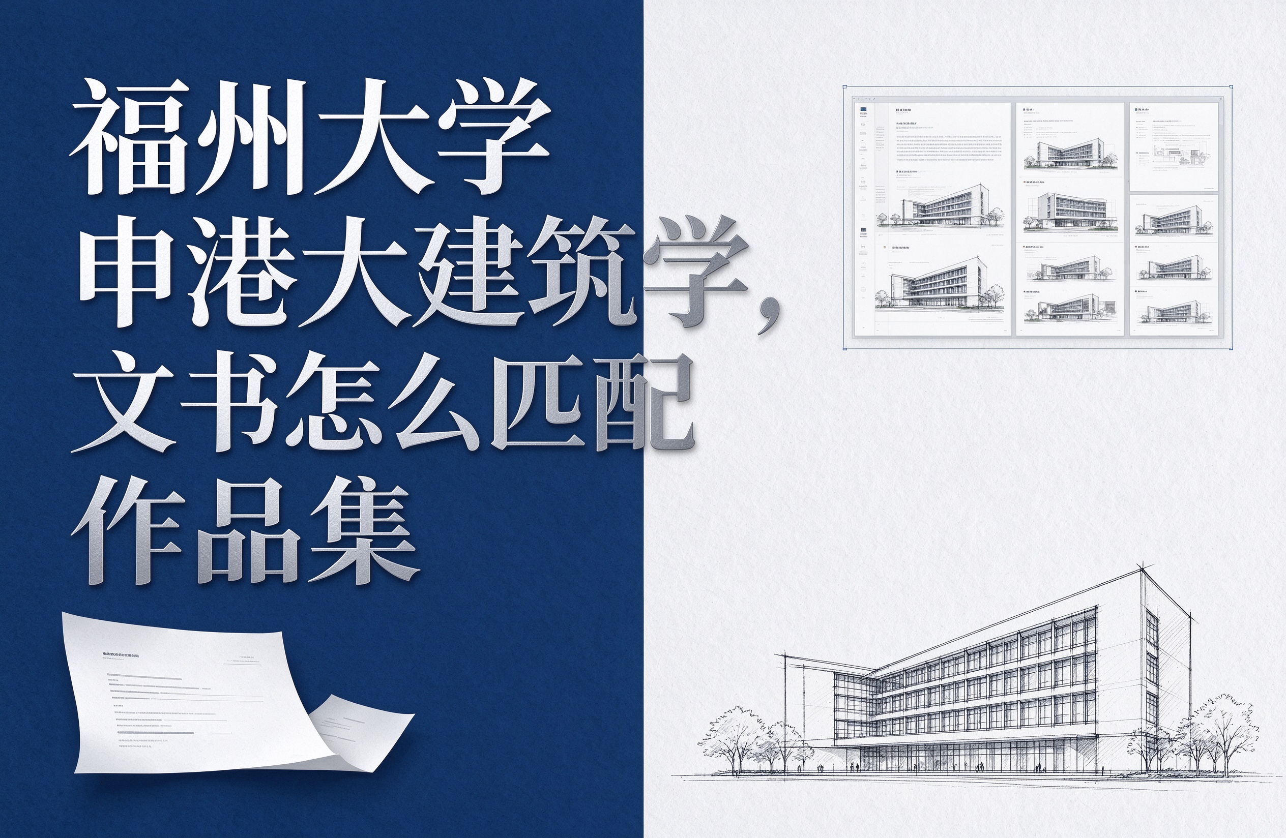 福州大学申港大建筑学，文书怎么匹配作品集